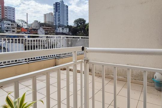 Varanda da Sala de apartamento à venda com 1 quarto, 54m² em Baeta Neves, São Bernardo do Campo