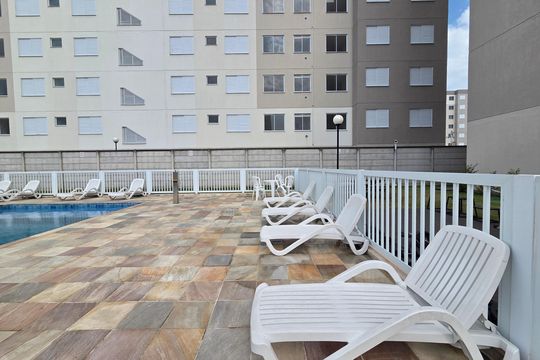 Área comum - Piscina de apartamento para alugar com 2 quartos, 42m² em Vila Sonia, Praia Grande