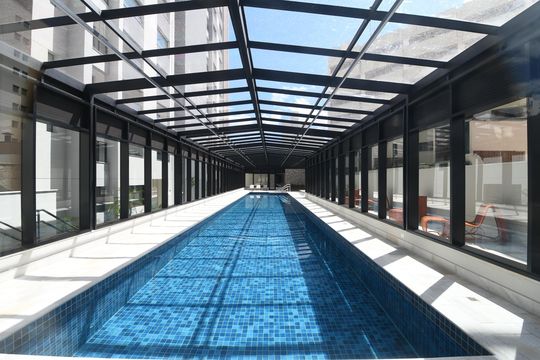 Área comum - Piscina de kitnet/studio à venda com 1 quarto, 46m² em Centro, Campinas
