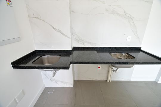 Cozinha de kitnet/studio à venda com 1 quarto, 46m² em Centro, Campinas