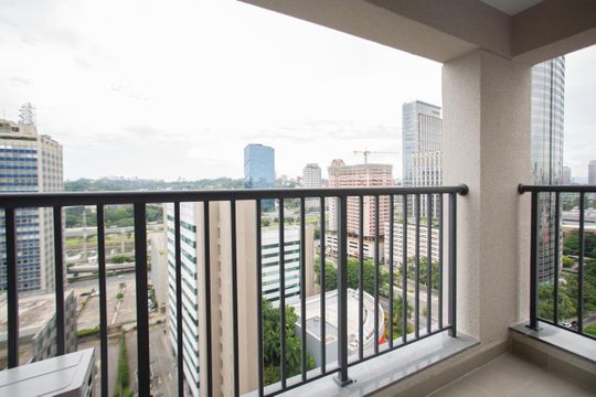 Varanda do Studio de kitnet/studio para alugar com 1 quarto, 24m² em Vila Cordeiro, São Paulo