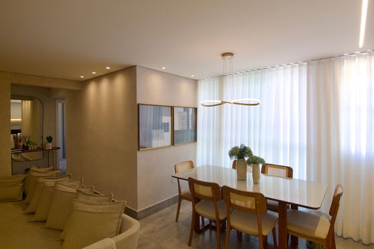 Sala e Cozinha de apartamento à venda com 3 quartos, 79m² em Castelo, Belo Horizonte
