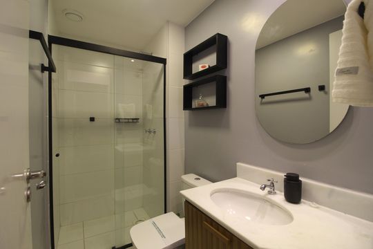 Banheiro Social de apartamento para alugar com 2 quartos, 57m² em Jacarepaguá, Rio de Janeiro