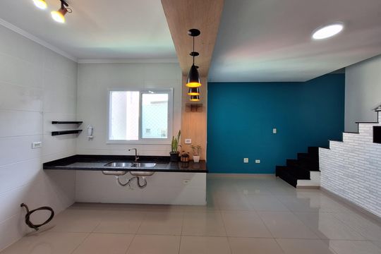 Cozinha de apartamento para alugar com 3 quartos, 140m² em Vila Valparaíso, Santo André