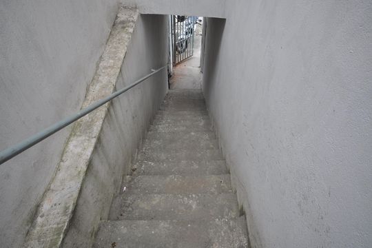 Escada de acesso de casa para alugar com 1 quarto, 40m² em Furnas, São Paulo