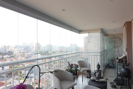 Varanda gourmet de apartamento à venda com 3 quartos, 155m² em Nova Petrópolis, São Bernardo do Campo