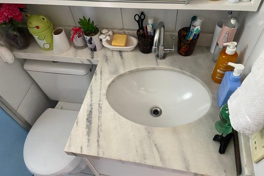 Banheiro de apartamento à venda com 2 quartos, 59m² em Conjunto Promorar Raposo Tavares, São Paulo