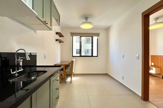 Cozinha de apartamento para alugar com 1 quarto, 25m² em Jabaquara, São Paulo