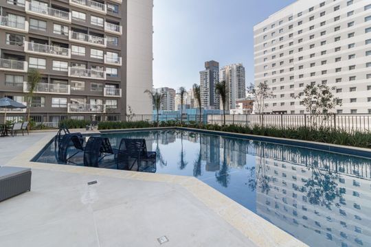 Área comum - Piscina de kitnet/studio para alugar com 1 quarto, 25m² em Vila Nova Conceição, São Paulo