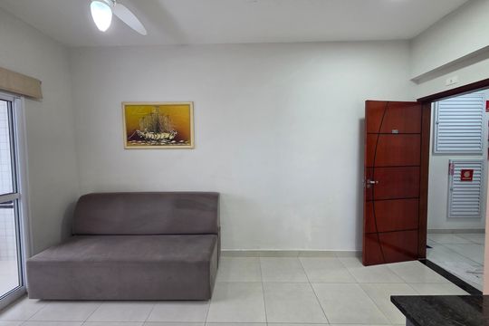 Sala de apartamento para alugar com 1 quarto, 38m² em Vila Caiçara, Praia Grande