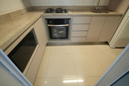 Cozinha de apartamento para alugar com 2 quartos, 65m² em Vila Valparaíso, Santo André