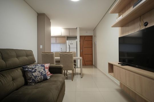 Sala de apartamento para alugar com 2 quartos, 65m² em Vila Valparaíso, Santo André