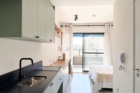 Cozinha de kitnet/studio à venda com 1 quarto, 26m² em Vila Primavera, São Paulo