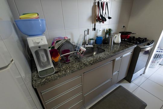 Cozinha de apartamento para alugar com 2 quartos, 73m² em Loteamento Villa Branca, Jacareí