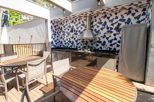 Área comum - Churrasqueira de kitnet/studio para alugar com 1 quarto, 24m² em Campo Belo, São Paulo