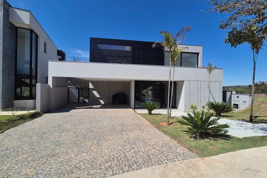 Fachada de casa de condomínio à venda com 3 quartos, 335m² em Residencial Parque dos Alecrins, Campinas