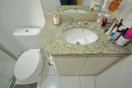 Banheiro da Suíte  de apartamento à venda com 2 quartos, 54m² em Jardim Olavo Bilac, São Bernardo do Campo
