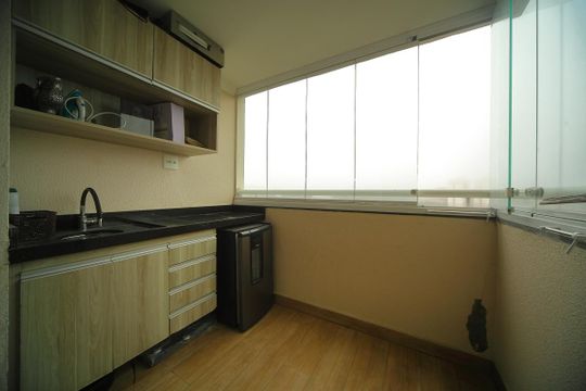 Varanda da Sala  de apartamento à venda com 2 quartos, 52m² em Jd N Sra de Fatima, São Bernardo do Campo