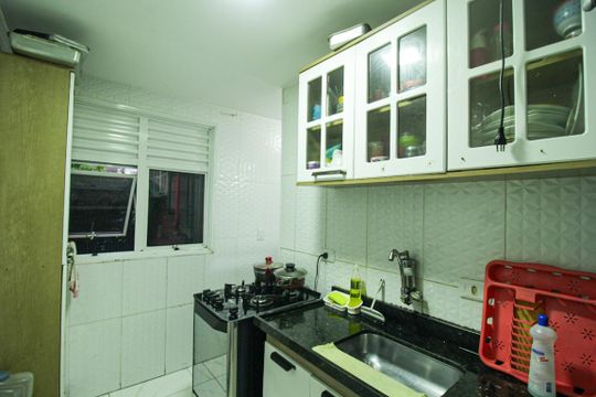 Cozinha de apartamento à venda com 1 quarto, 50m² em Jardim das Gracas, São Paulo