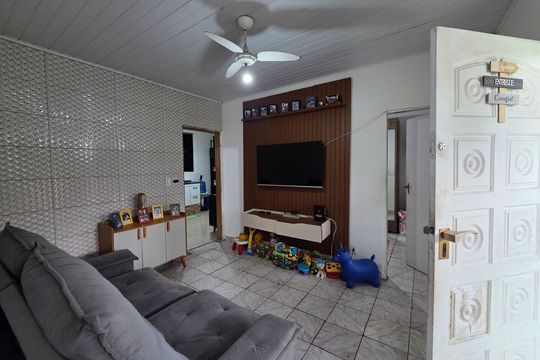 Sala de casa para alugar com 2 quartos, 86m² em Maracanã, Praia Grande