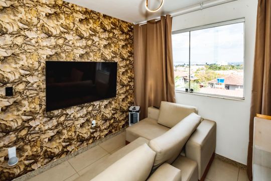 Sala de apartamento à venda com 3 quartos, 66m² em Vila Jardim Leblon, Belo Horizonte