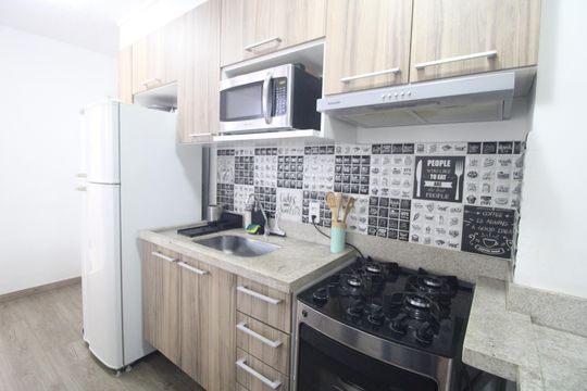 Cozinha de apartamento para alugar com 2 quartos, 35m² em Jardim Prudência, São Paulo