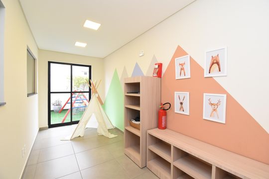 Área comum - Brinquedoteca de apartamento para alugar com 2 quartos, 64m² em Bacacheri, Curitiba