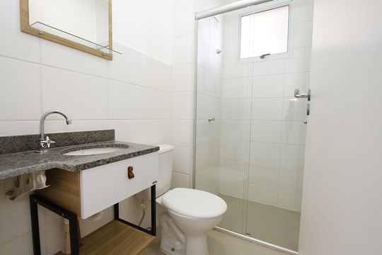 Banheiro Social de apartamento para alugar com 2 quartos, 47m² em Palmeiras, Belo Horizonte
