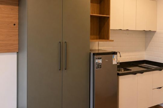 Cozinha de apartamento para alugar com 1 quarto, 22m² em Paraíso, São Paulo