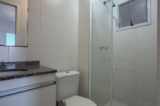 Banheiro da Suíte de apartamento à venda com 3 quartos, 62m² em Vila Rami, Jundiaí