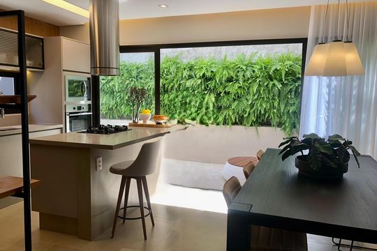 Cozinha de casa de condomínio à venda com 3 quartos, 130m² em Parque Taquaral, Campinas