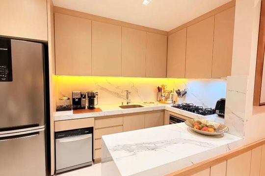 Cozinha de apartamento à venda com 3 quartos, 77m² em CECAP, Jundiaí