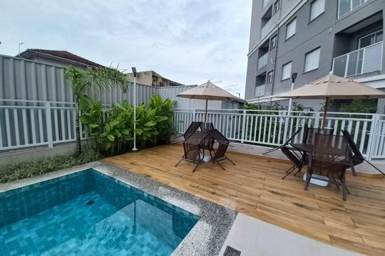 Área comum - Piscina de apartamento para alugar com 2 quartos, 42m² em Catiapoã, São Vicente