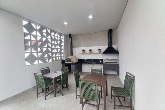 Área comum - Churrasqueira de apartamento para alugar com 2 quartos, 42m² em Catiapoã, São Vicente