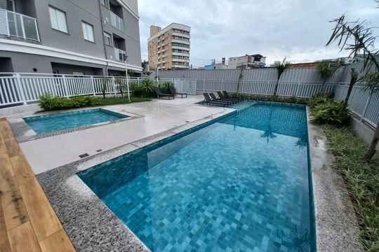Área comum - Piscina de apartamento para alugar com 2 quartos, 42m² em Catiapoã, São Vicente