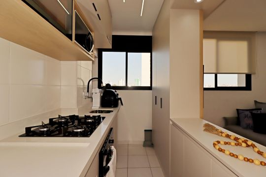 Cozinha de apartamento para alugar com 1 quarto, 40m² em Santa Maria, Santo André