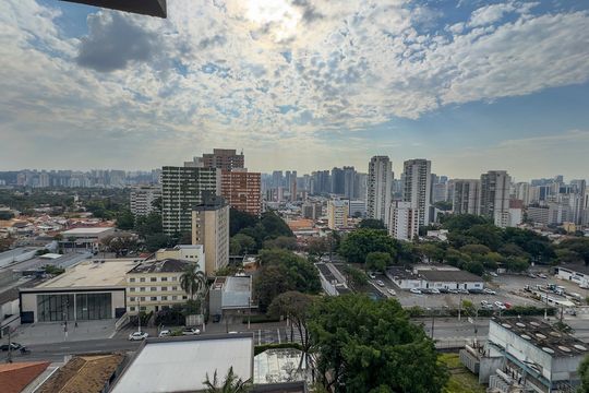 Vista da Suíte de apartamento à venda com 1 quarto, 43m² em Santo Amaro, São Paulo