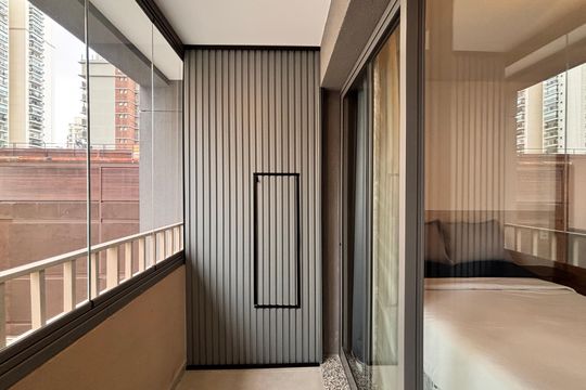Varanda de kitnet/studio para alugar com 1 quarto, 29m² em Vila Nova Conceição, São Paulo