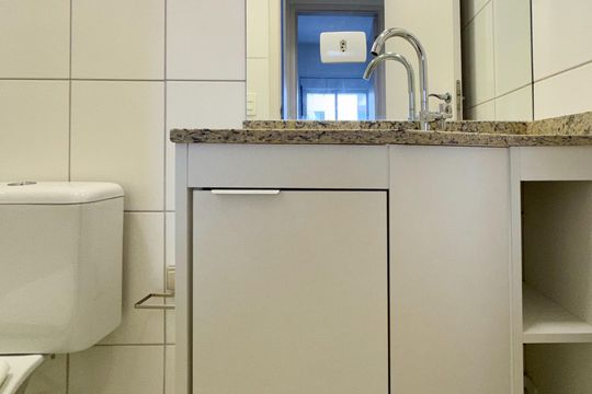 Banheiro Social de apartamento para alugar com 1 quarto, 66m² em Vila Dusi, São Bernardo do Campo
