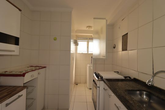 Cozinha de apartamento à venda com 2 quartos, 50m² em Parque Erasmo Assunção, Santo André