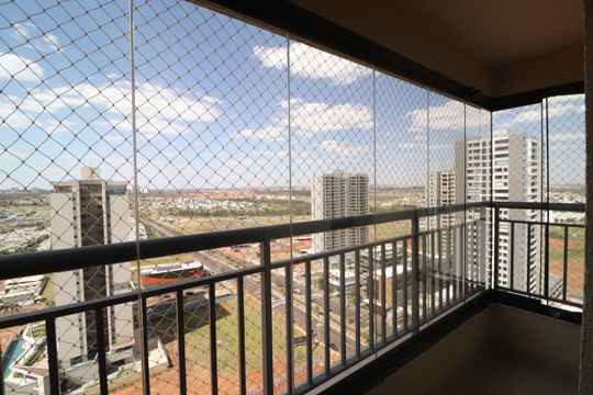 Sacada Quarto 1 - Suíte de apartamento para alugar com 3 quartos, 103m² em Jardim Sul, Uberlândia