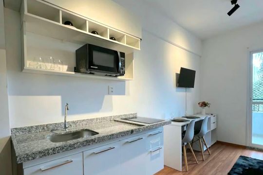 Cozinha de kitnet/studio para alugar com 1 quarto, 26m² em Belenzinho, São Paulo