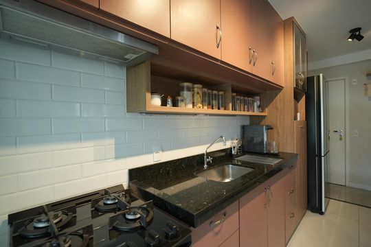 Cozinha de apartamento para alugar com 2 quartos, 55m² em Jardim, Santo André
