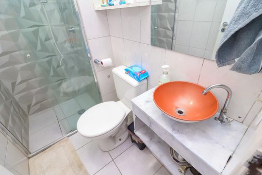Banheiro de apartamento à venda com 2 quartos, 59m² em Jardim Norma, São Paulo