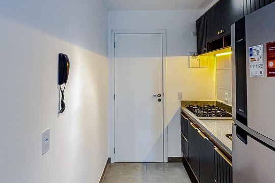 Cozinha de kitnet/studio para alugar com 1 quarto, 23m² em Tatuapé, São Paulo