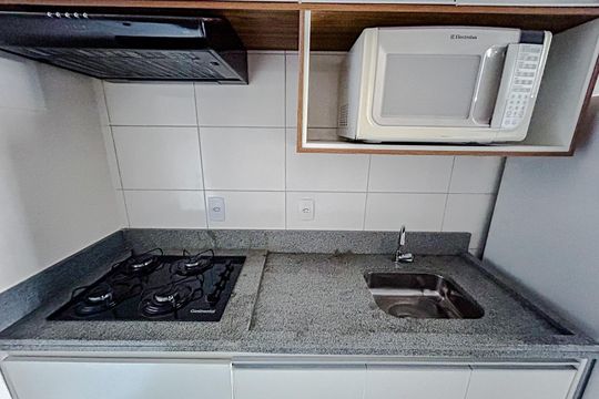 Cozinha de kitnet/studio para alugar com 1 quarto, 23m² em Tatuapé, São Paulo