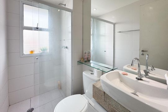 Banheiro Social de apartamento para alugar com 2 quartos, 57m² em Vila Campestre, São Bernardo do Campo
