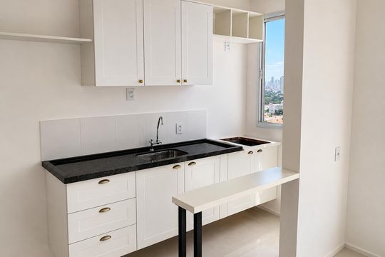 Cozinha de apartamento para alugar com 2 quartos, 42m² em Parque Amazonia, Goiânia