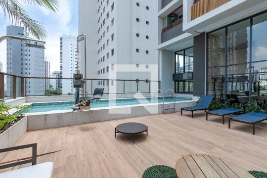 Área comum - Piscina de kitnet/studio para alugar com 1 quarto, 25m² em Campo Belo, São Paulo