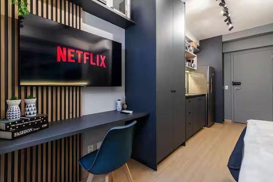 Cozinha de apartamento para alugar com 1 quarto, 25m² em Consolação, São Paulo